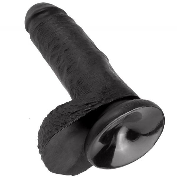 King Cock 7&Quot; Cock Black With Balls 17.8 Cm