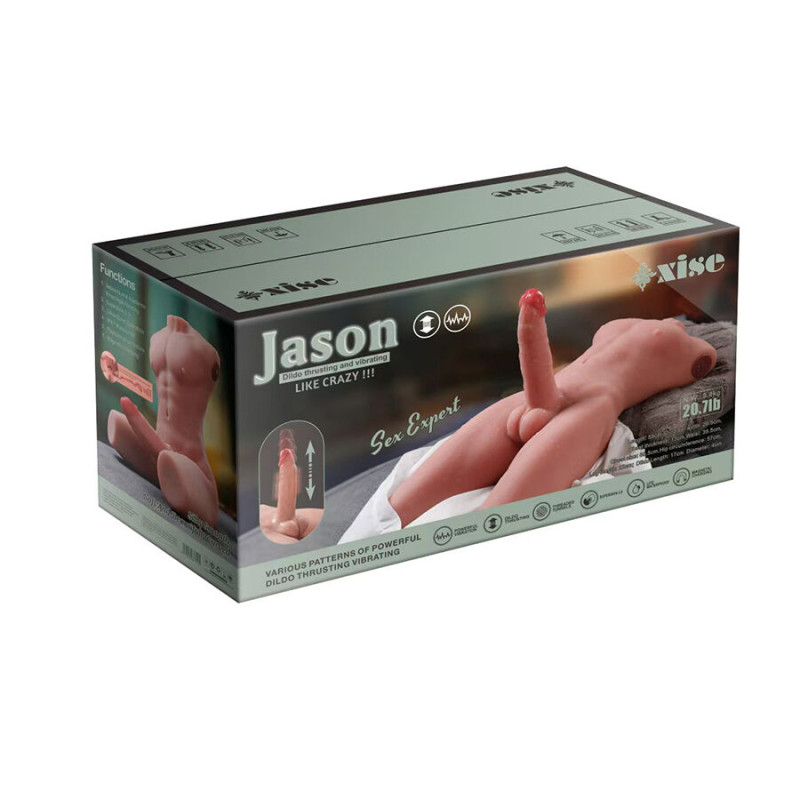 Xise - jason half body realistic male torso with thrusting and vibration 55 cm 16