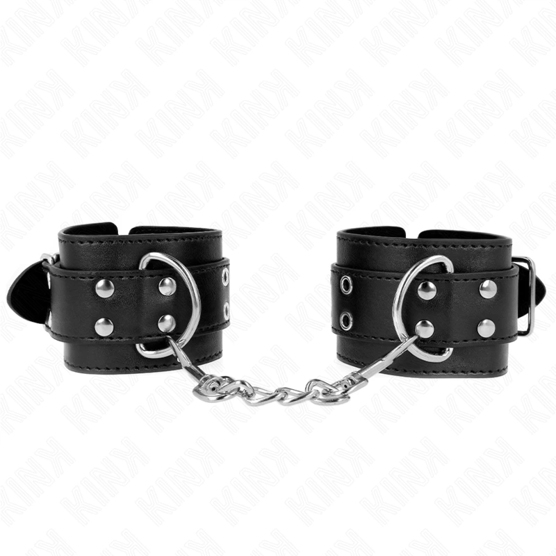 Kink - double buckle wrist restraints black adjustable 19-26 cm 3