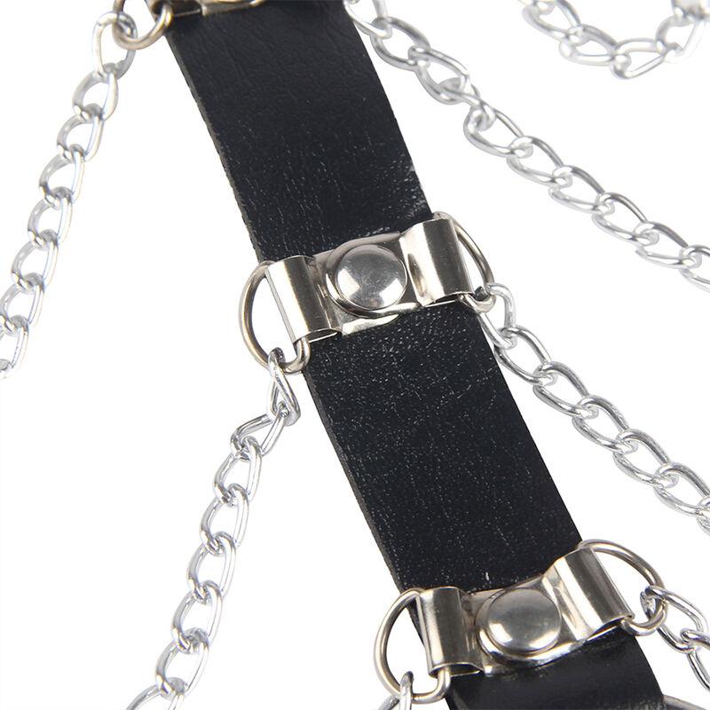 Subblime - Chest Harness Leather Chains Black One Size 5