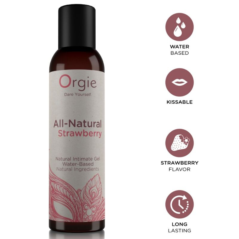 Orgie - all-natural strawberry kissable water-based intimate gel 150 ml