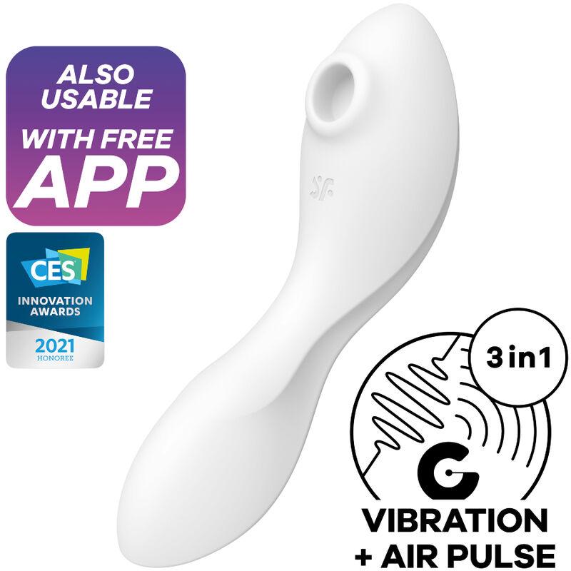 Satisfyer Curvy Trinity 5 Air Pulse Stimulator & Vibrator White - Stimulátor Klitorisu