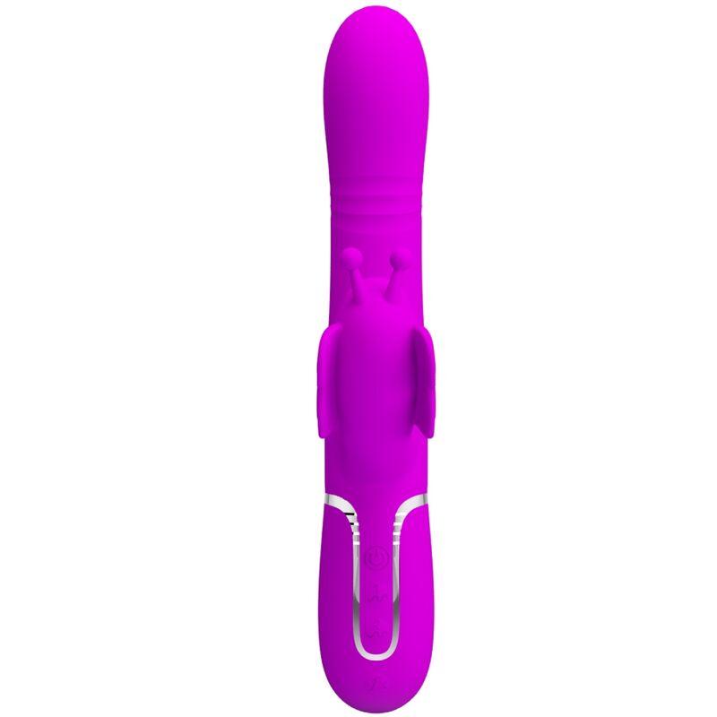 Pretty Love - Multifunction Rabbit Vibrator 4 In 1 Butterfly Fuchsia