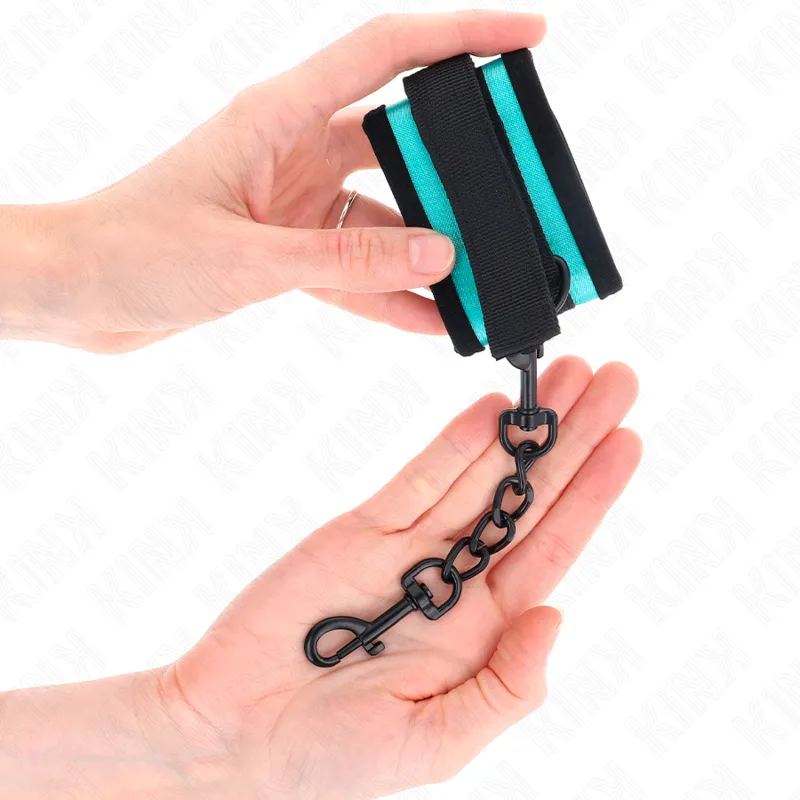 Kink - Hook And Loop Nylon Bind Wrist Restraints Black-Blue Adjustable 18-32 Cm X 5 Cm