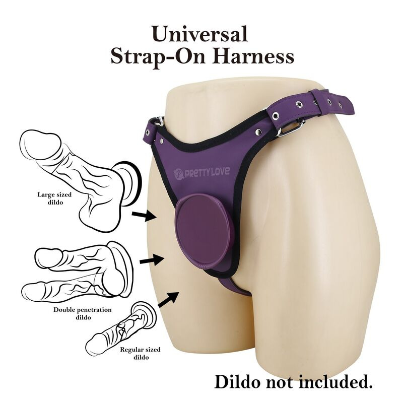 Pretty love - universal strap-on harness briefs purple and black 3