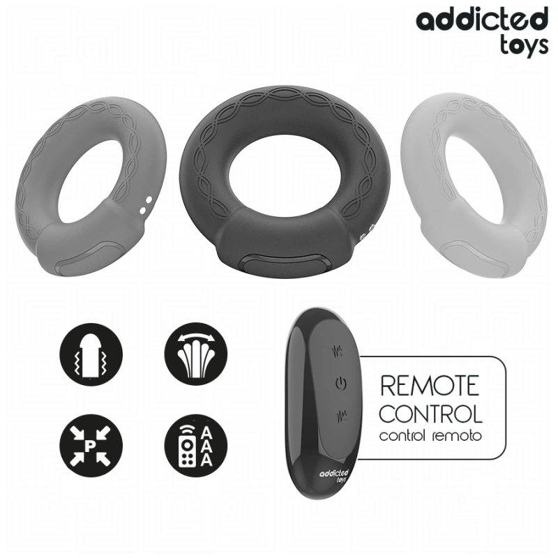 Addicted toys - heating effect vibrating cock ring remote control 5