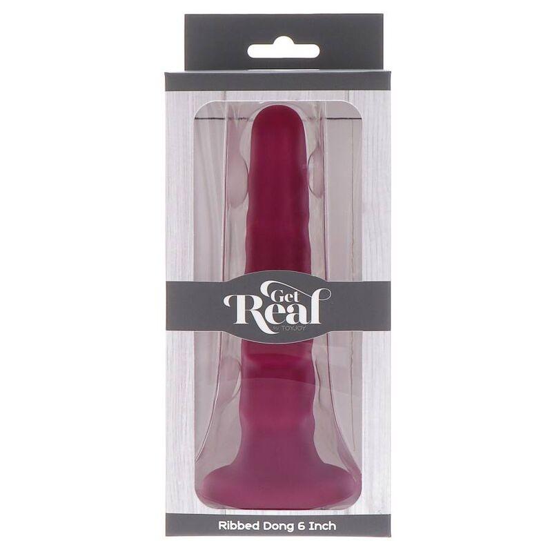 Get Real - Ribbed Dong 12 Cm Red