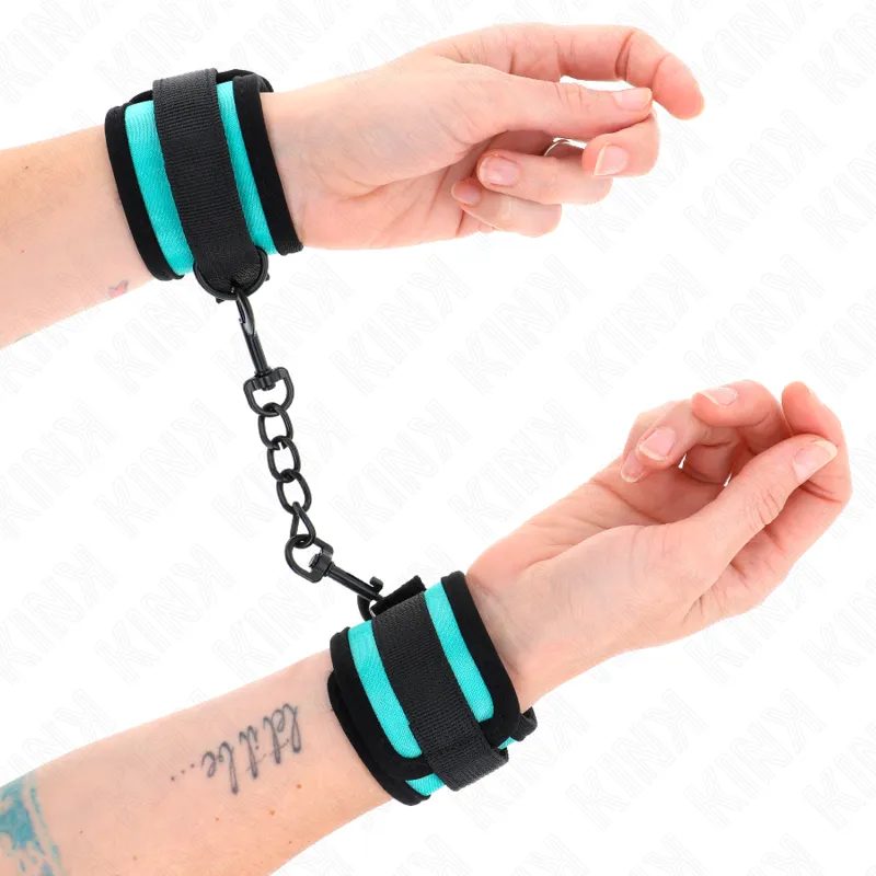 Kink - Hook And Loop Nylon Bind Wrist Restraints Black-Blue Adjustable 18-32 Cm X 5 Cm 2