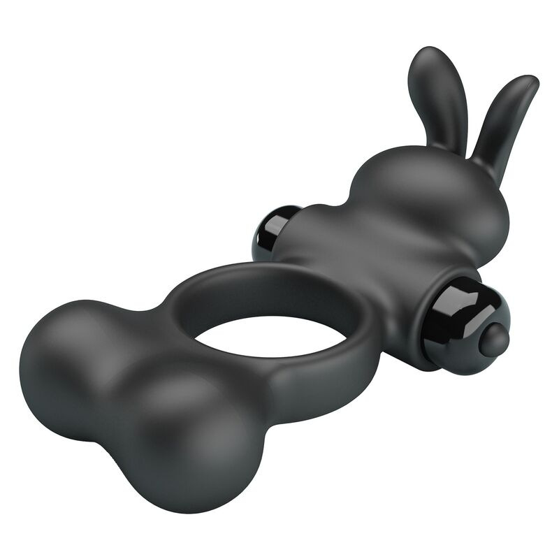 Pretty love - vibrating penis ring with bunny stimulator 10 functions black 5