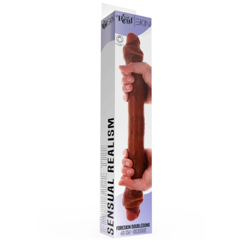 Get real - double-ended silicone dildo caramel 46 cm 3