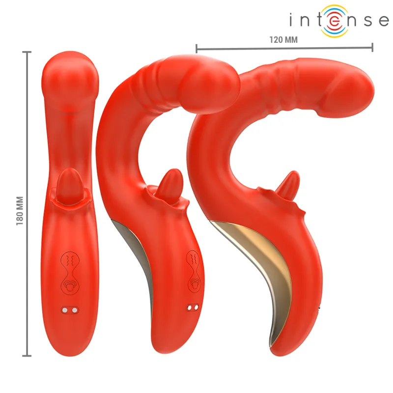 Intense - paulina vibrator and stimulator in u shape red 2