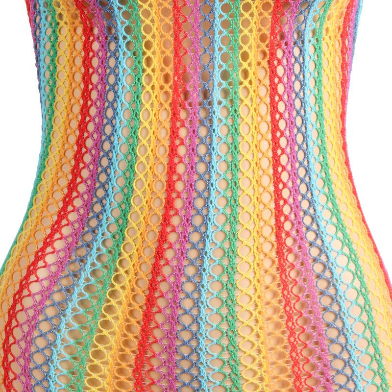 Subblime - 952341 rainbow fishnet bodystocking one size