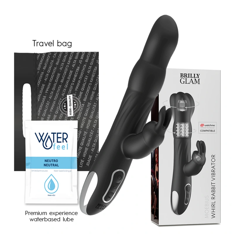 Brilly glam- moebius rabbit vibrator & rotator compatible with watchme wireless technology 7