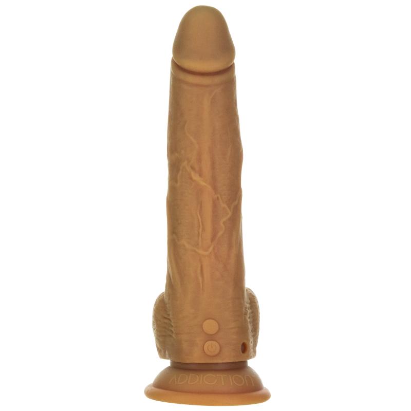 Naked Addiction - 9 Inch Thrusting Dong With Remote Caramel 16