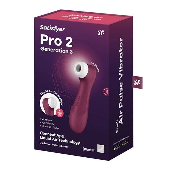 Satisfyer - Pro 2 Generation 3 App Controlled Wine Red - Stimulátor Klitorisu