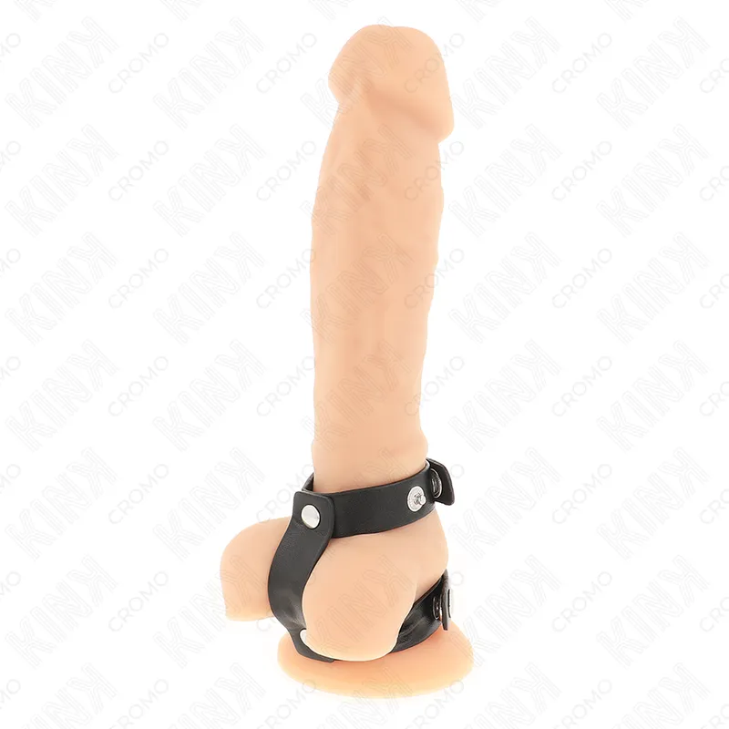 Kink - adjustable double leather penis ring