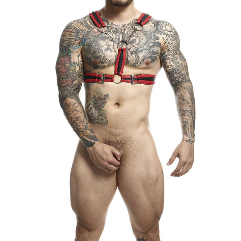 Mob - dngeon red harness with chains one size