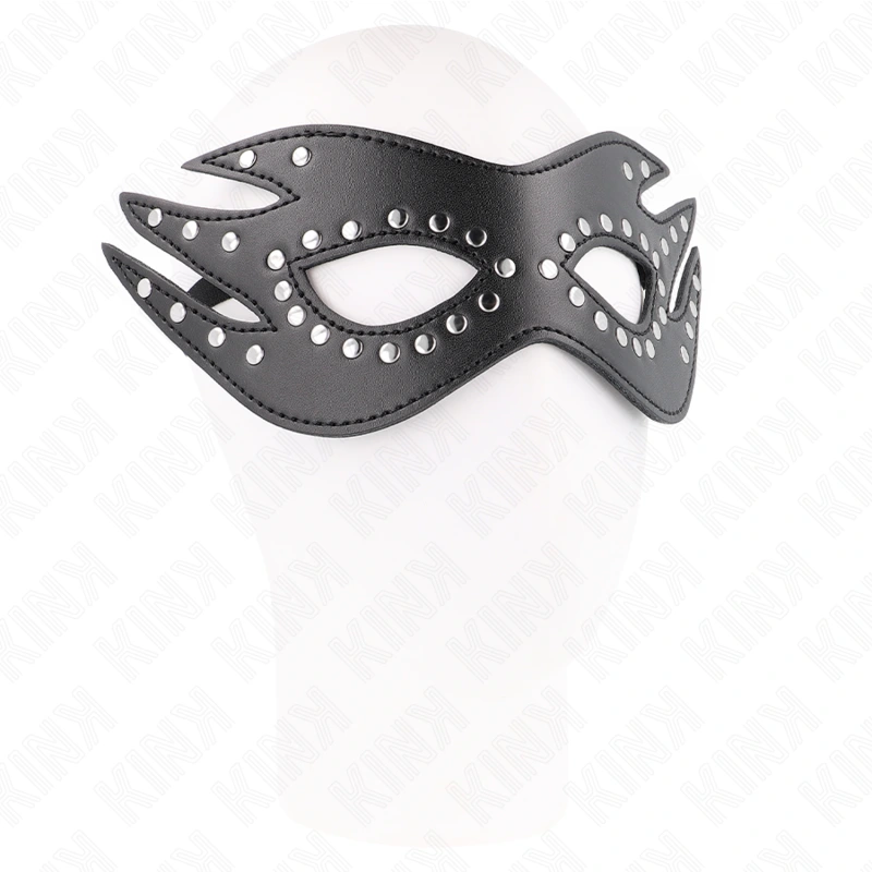 Kink - leatherette mask with rivets model 3 26 x 9.5 cm