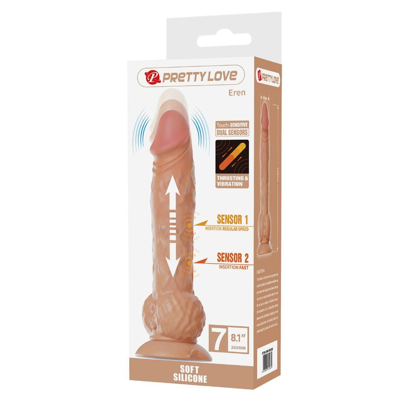 Pretty love - eren thrusting vibrating dildo 20.5 cm Ø 4.5 cm natural 2