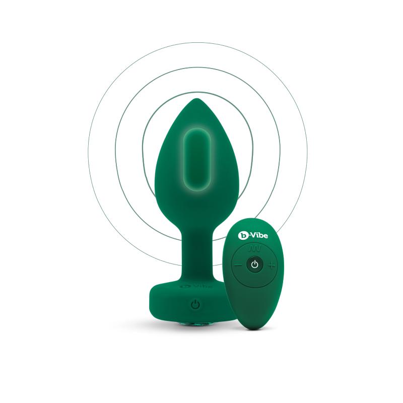 B-Vibe - Vibrating Jewel Plug M/L Emerald 14