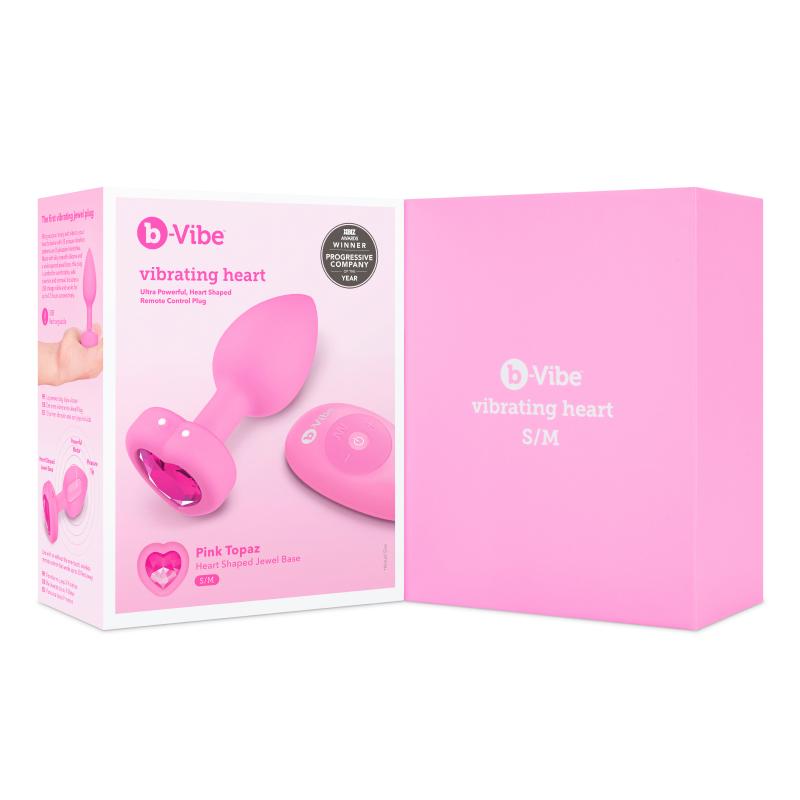 B-Vibe - Vibrating Heart Plug S/M Pink 9