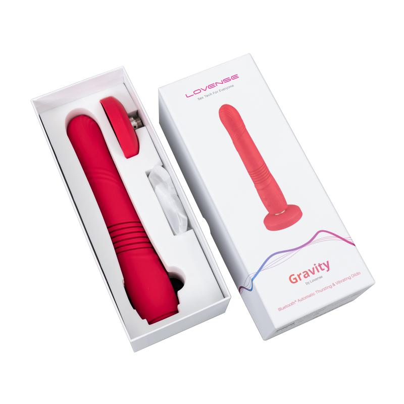Lovense - Gravity Thrusting Dildo App Controlled Red 9