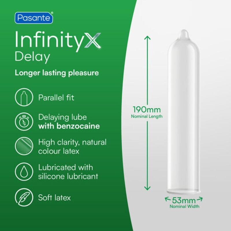 Pasante - delay infinity condoms 12 units 2