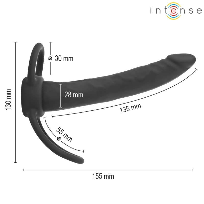 Intense lucas anal dildo with cock and testicle ring silicone 2