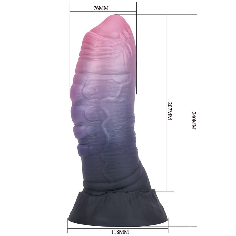 Power monsters - dreadful fiend bicolor fantasy silicone dildo 24 cm Ø 6 cm 5