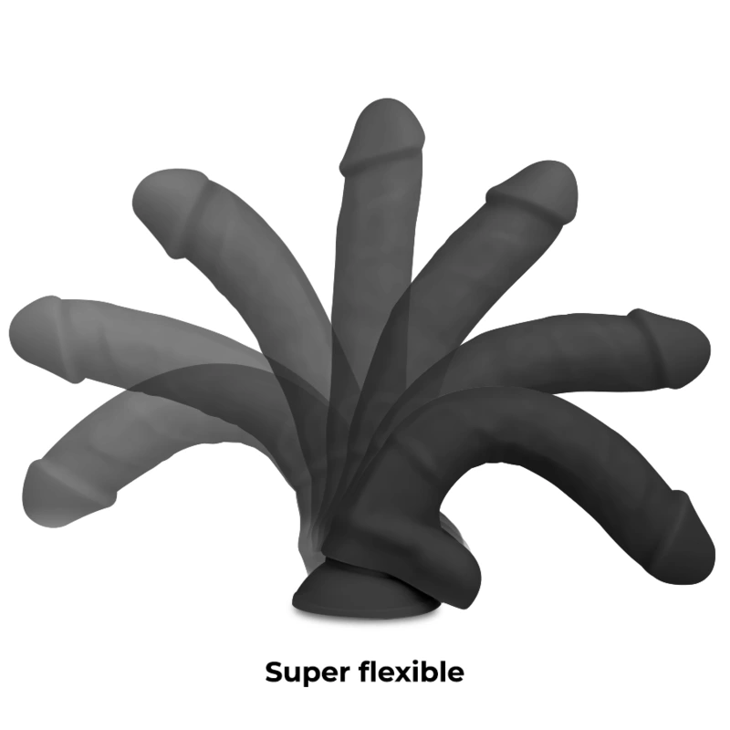 Cock miller - harness + silicone density articulable cocksil black 19.5 cm 3