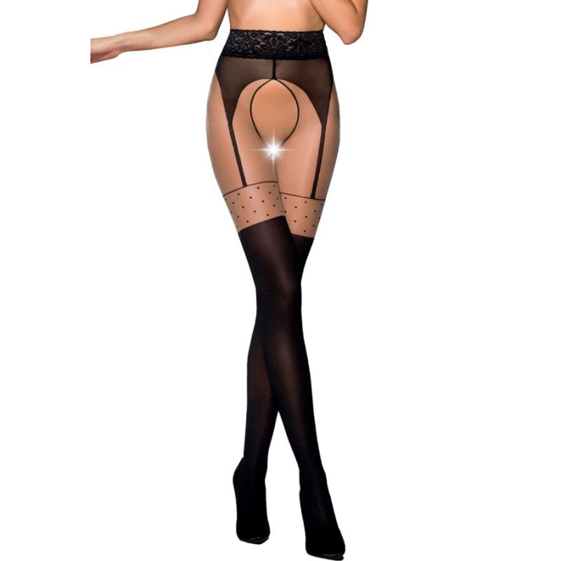 Passion - Tiopen 003 Black Tights 1/2 20/40 Den 2