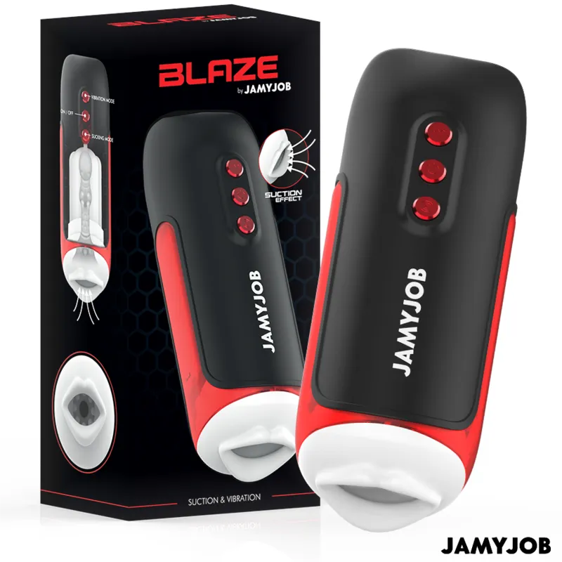 Jamyjob - blaze automatic mouth masturbator 5 suction and vibration modes