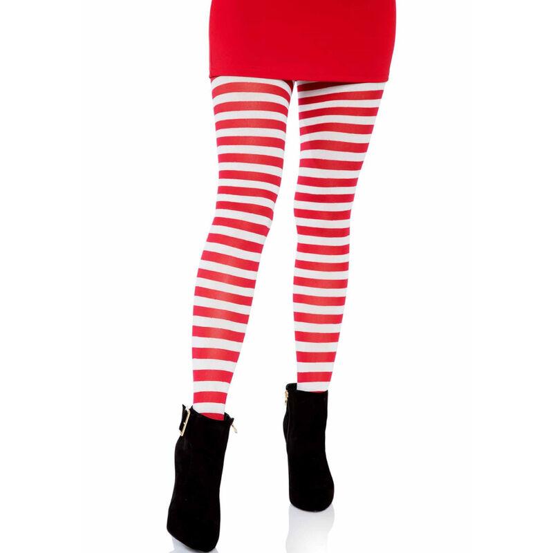 Leg Avenue - White/Red Striped Tights 3