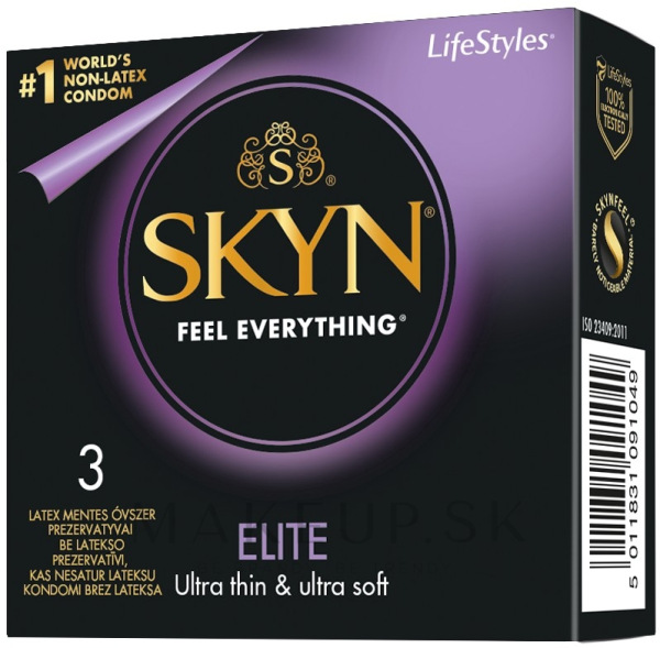 Skyn elite - ultra tenké kondómy bez latexu 3 ks