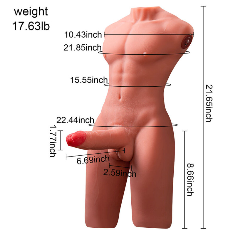 Xise - jason half body realistic male torso with thrusting and vibration 55 cm 8