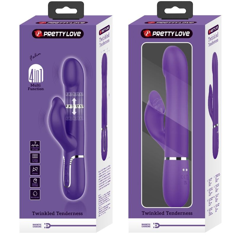 Pretty love - zalin rabbit vibrator pearls 4 in 1 purple 10