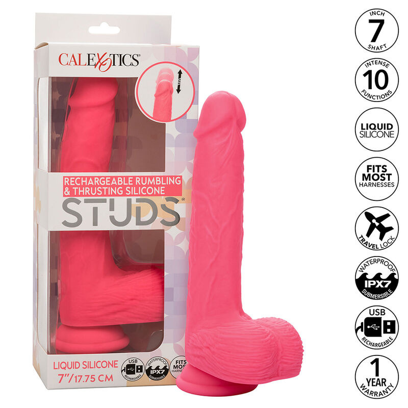Calexotics - studs realistic vibrator 10 vibrations pink