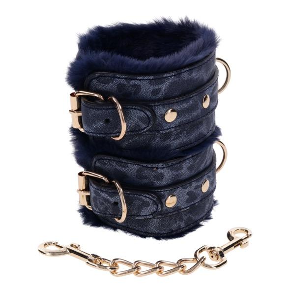 Sportsheets - Cougar Fur Handcuffs Blue