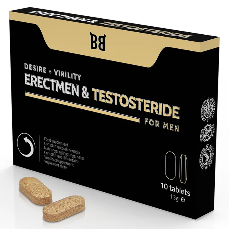 Blackbull By Spartan - Erectmen & Testosteride Desire + Virility For Men 10 Tablets