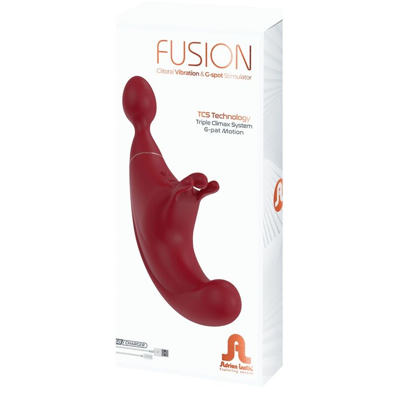 Adrien lastic - fusion triple clitoris stimulator & g-spot red 2