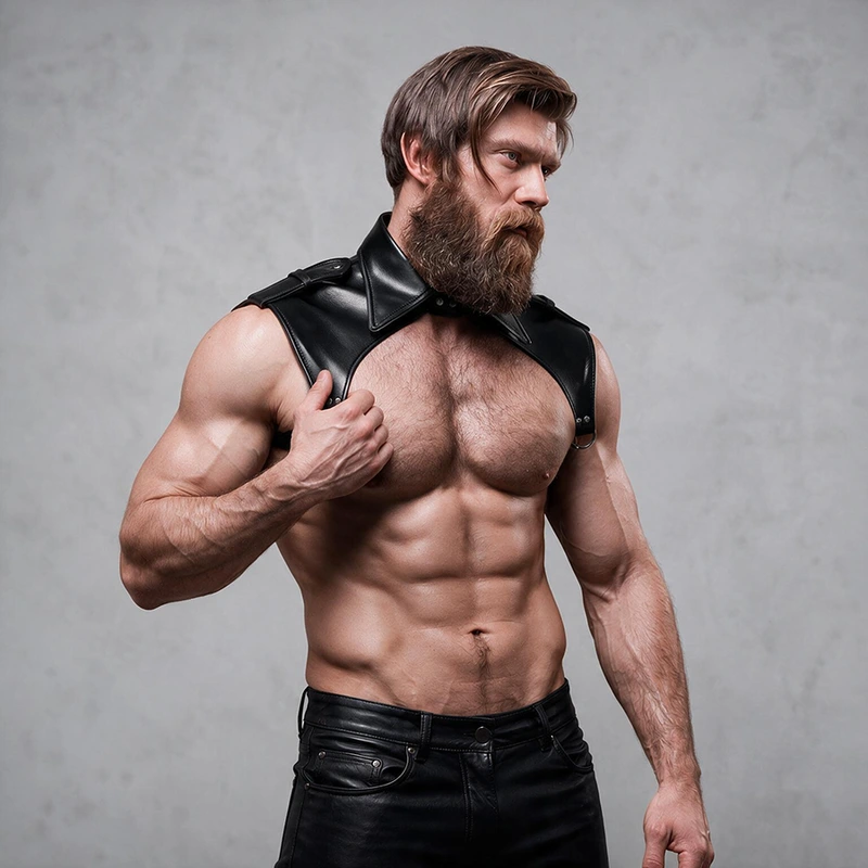 Fetish submissive attitude - mens brigade adjustable eco-leather neck harness 2