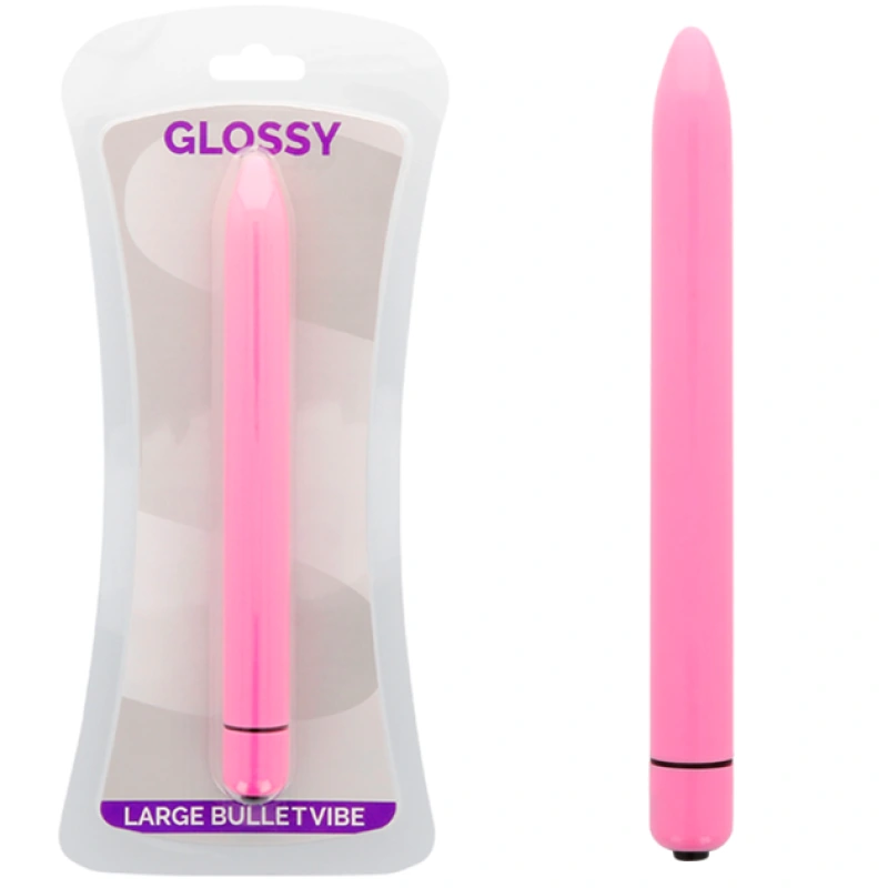 Glossy - slim vibrator deep rose