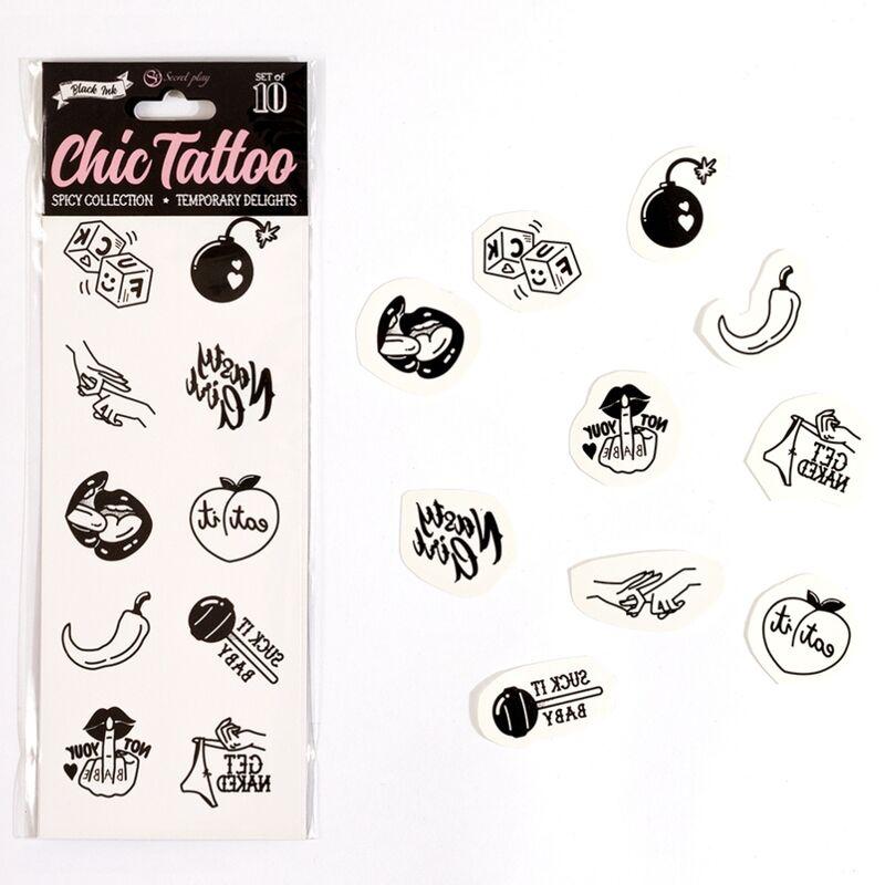 Secret Play - Set Of 10 Spicy Collection Temporary Tattoos 1