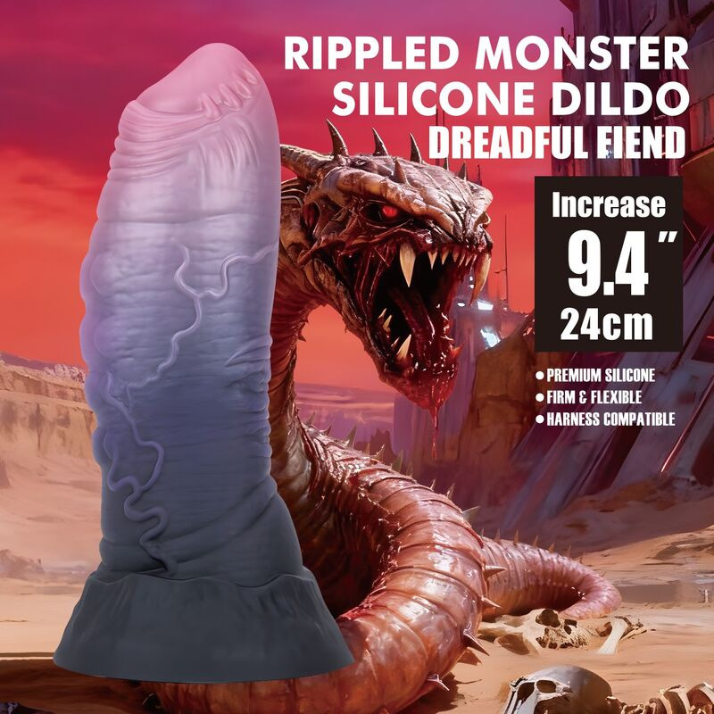 Power monsters - dreadful fiend bicolor fantasy silicone dildo 24 cm Ø 6 cm 7
