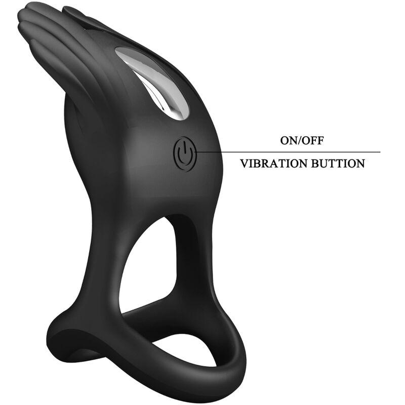 Pretty Love - Vibrant Penis Ring 7 Vibrations Black Silicone 6