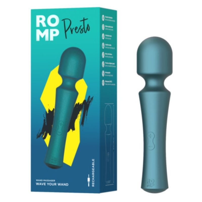 Romp - presto mini wand vibrator flexible head green 5