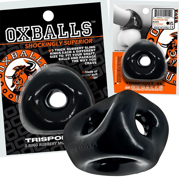 Oxballs - Tri-Sport Xl Thicker 3-Ring Sling Black