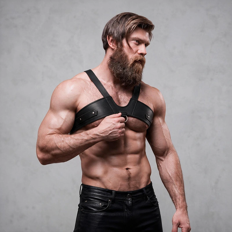 Fetish submissive attitude - mens brigade eco-leather chest harness 2