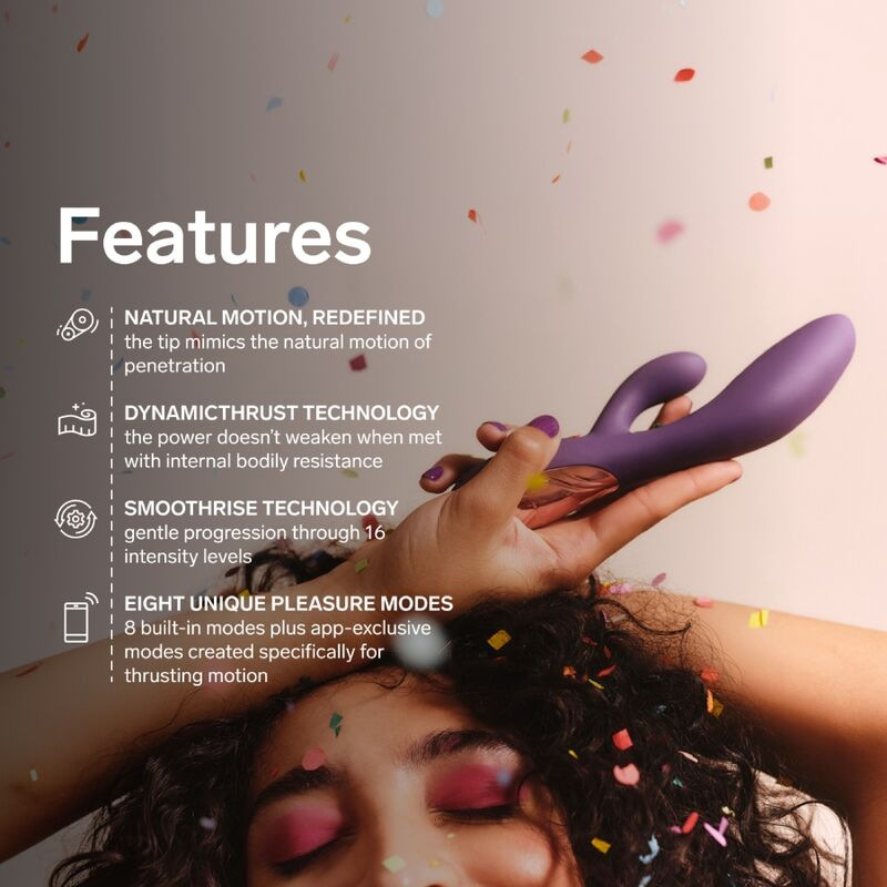 Lelo - ina thrust rabbit thrusting vibrator purple 7