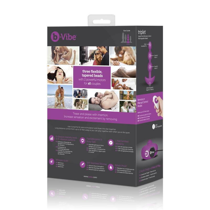 B-Vibe - Triplet Anal Beads Fuchsia 12